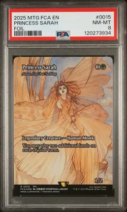 2025 MTG FINAL FANTASY: THROUGH THE AGES FOIL #0015 PRINCESS SARAH PSA 8 - Image 1
