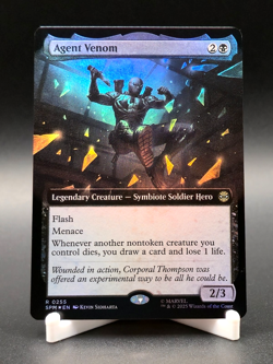 Agent Venom Magic The Gathering Marvel's Spider-Man Rare Extended Art Foil #255 - Image 1
