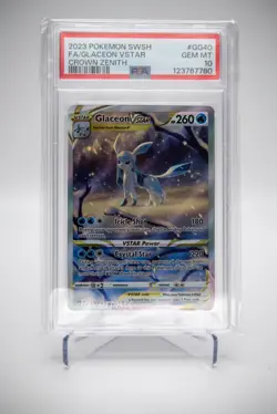 PSA 10 GEM MINT Glaceon VSTAR GG40 Pokemon Crown Zenith Full Art Secret Rare - Image 1