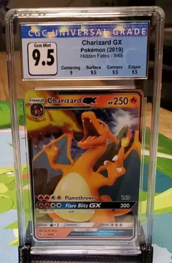 CGC Blue Label (10) Gem Mint 9.5 Charizard GX Pokemon 9/68 Hidden Fates - Image 2