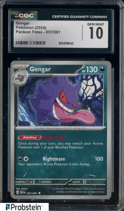 2024 Pokemon Paldean Fates #057/091 Gengar CGC 10 GEM MINT - Image 1