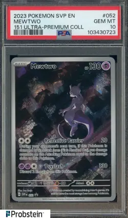 2023 POKEMON SVP EN-SV BLACK STAR PROMO 151 ULTRA-PREM COLL #052 MEWTWO PSA 10 - Image 1