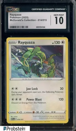 2025 Pokemon McDonlad's Coll #014/015 Rayquaza CGC 10 GEM MINT - Image 1