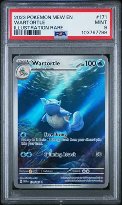 2023 POKEMON MEW EN-151 ILLUSTRATION RARE #171 WARTORTLE PSA 9 - Image 1