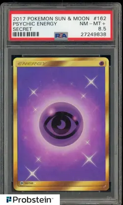 2017 Pokemon S & M Secret #162 Psychic Energy PSA 8.5 NM-MT+ - Image 1