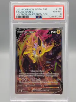 Pokemon Jolteon V VMAX Premium Coll. Full Alt Art Promo SWSH 183 PSA 8 - Image 1