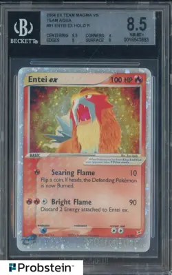 2004 Pokemon Ex Team Magma Vs Team Aqua #91 Entei Ex Holo BGS 8.5 - Image 1