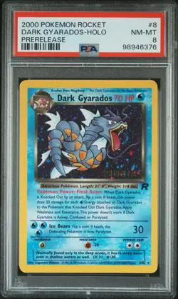 Dark Gyarados - PSA 8 Holo SWIRL Prerelease Promo - 8/82 Team Rocket Pokemon 376 - Image 1