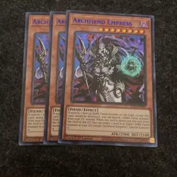 YuGiOh! blue 3x Archfiend Empress LDS3-EN007 Ultra Rare Yu-Gi-Oh! - Image 1