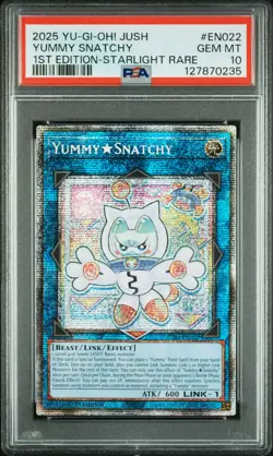 2025 YU-GI-OH! JUSH-JUSTICE HUNTERS 1ST ED-STARLIGHT RARE YUMMY SNATCHY PSA 10 - Image 1