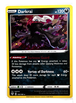 Darkrai 105/189 Cosmos Holo Pokemon Card Darkness Ablaze 2020 HD SWIRL! - Image 1