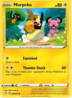 Morpeko 036/072 - Common - Shining Fates Pokemon Card - Image 1
