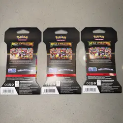 3 Pack Pokemon Mega Evolution Sleeved Booster Packs TCG Trading Card Game Sealed - Image 2