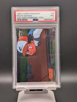 1999 Topps Pokemon Movie Edition Ash and Company Foil PSA 7 NM Graded Card #9 - Image 1