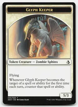 MTG Glyph Keeper // Warrior Double-Sided Token T Amonkhet 5 // 17 LP - Image 1
