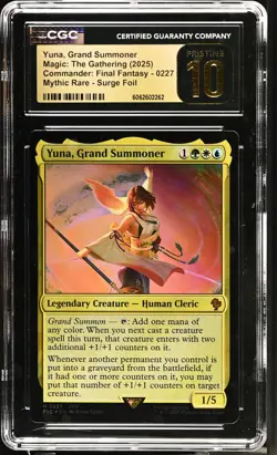 YUNA, GRAND SUMMONER Final Fantasy Surge Foil Mythic CGC Pristine 10 MTG - Image 1