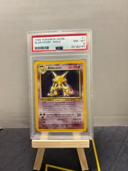 1999 POKEMON BASE SET UNLIMITED #1 ALAKAZAM-HOLO PSA 8 - Image 1