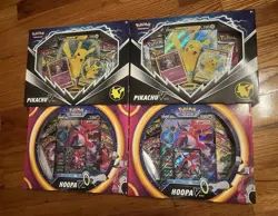 Pokemon TCG : 2x Hoopa V Box + 2x Pikachu V Box - New Factory Sealed - Image 1