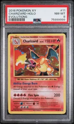 2016 Pokemon Charizard Reverse Holo XY Evolutions #11/108 PSA 8 - Image 1
