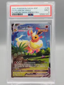2021 POKEMON SWSH BLACK STAR PROMO #180 FULL ART/FLAREON VMAX PSA 9 - Image 1