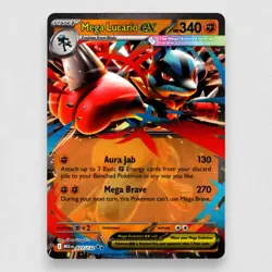 Mega Lucario ex 077/132 ME01: Mega Evolution Holo Double Rare Pokemon TCG NM - Image 1