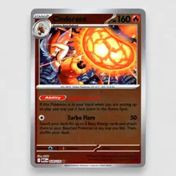 Cinderace 028/132 ME01: Mega Evolution Reverse Holo Rare Pokemon TCG NM - Image 1