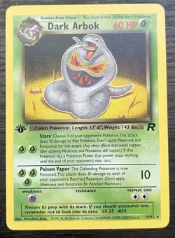 1st Edition Dark Arbok 2/82 Pokemon TCG WOTC Team Rocket NON HOLO MINT - Image 1