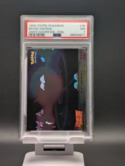 1999 Topps Pokemon Movie Ed. Ash's Sacrifice Foil PSA 7 NM Mewtwo Strikes Back - Image 1