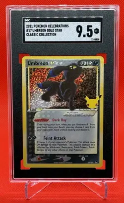 2021 POKEMON CELEBRATIONS CLASSIC COLLECTION #17 UMBREON-GOLD STAR SGC 9.5 - Image 1