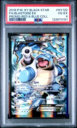 2016 POKEMON XY BLACK STAR PROMO RED & BLUE COLL FULL ART/BLASTOISE EX PSA 4 - Image 1
