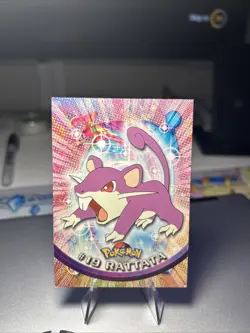 Pokemon - Topps - #19 Rattata - Non Holo - Black Logo LP - Image 1