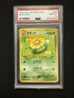PSA 10 SKIPLOOM 188 JAPANESE NEO 2000 POKEMON - Image 1