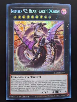 Yugioh Number 92: Heart-eartH Dragon BLMR-EN077 Secret Rare 1st Ed - Image 1