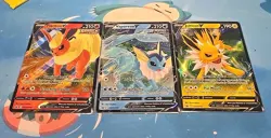 Pokemon Flareon Jolteon Vaporeon v Sword & Shield Promo Holo Card - Image 1