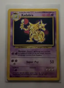 Pokemon TCG Kadabra Card Base Set, Unlimited Uncommon, Regular Card 32/102 - Image 1