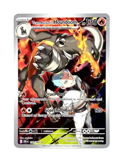 Team Rocket's Houndoom 191/182 Illustration Rare IR Destined Rivals Pokemon Card - Image 1