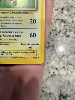 Pokemon Card - Spanish Raichu 14/102 Holo Rare Base Set LP - Image 4