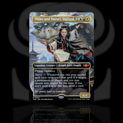 Shiko and Narset, Unified •Borderless Alt• Mythic Spirit Dragon • Tarkir TDM MTG - Image 1