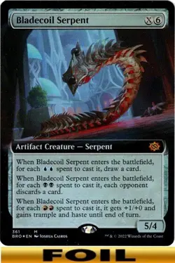 1x - Bladecoil Serpent - FOIL EXTENDED ART #361 - The Brothers' War - NM MTG - Image 1