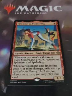Mtg. Spinneret and Spiderling. Foil. Marvel's Spider-Man. Nm - Image 1