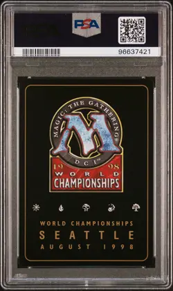 1998 MTG WORLD CHAMP DECKS BEN RUBIN HAMMER OF BOGARDAN PSA 9 - Image 2