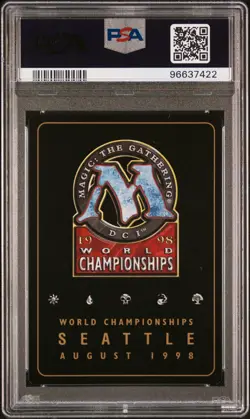 1998 MTG WORLD CHAMP DECKS BEN RUBIN WASTELAND PSA 9 - Image 2