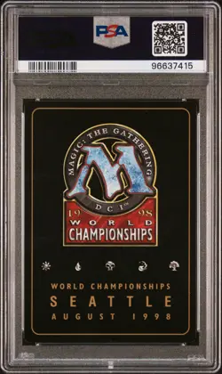 1998 MTG WORLD CHAMP DECKS BEN RUBIN FINAL FORTUNE PSA 9 - Image 2