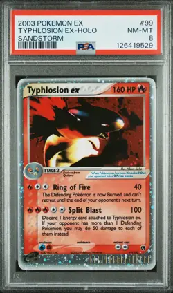 🔥NEW CERT!!! PSA 8 2003 POKEMON EX SANDSTORM #99 TYPHLOSION EX-HOLO - Image 1