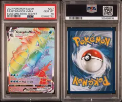 PSA 10 Gyarados VMAX Rainbow (Secret) 207/203 Swsh07: Evolving Skies Pokemon - Image 3
