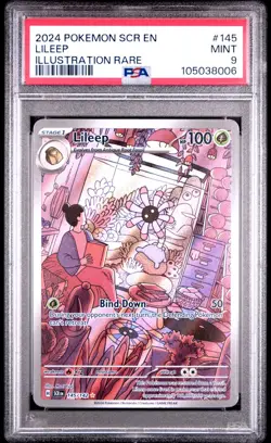 MINT✨ 2024 Pokemon SCR EN Stellar Crown Lileep 145 Illustration Rare PSA 9 - Image 1