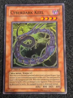 Yugioh Cyberdark Keel CDIP-EN003 Super Rare HP 1st Ed - Image 1