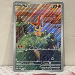 Pokemon- JUMBO-Oversized Victini Full Art Black Star Promo Card # SVP-208 - Image 1