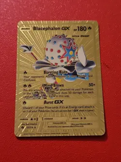 Pokemon Card Gold Foil Card Collection Blacephalon GX Mind Blown Fan Art - Image 1