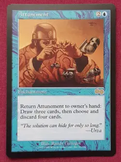 Magic The Gathering URZA'S SAGA ATTUNEMENT blue card MTG - Image 1